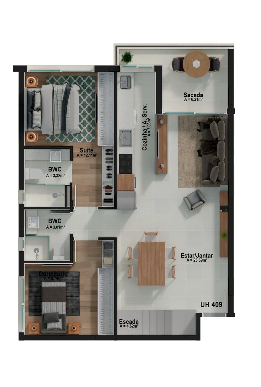 Apartamento duplex para venda com 3 dormitórios em Joao Paulo com 122 m² — foto principal