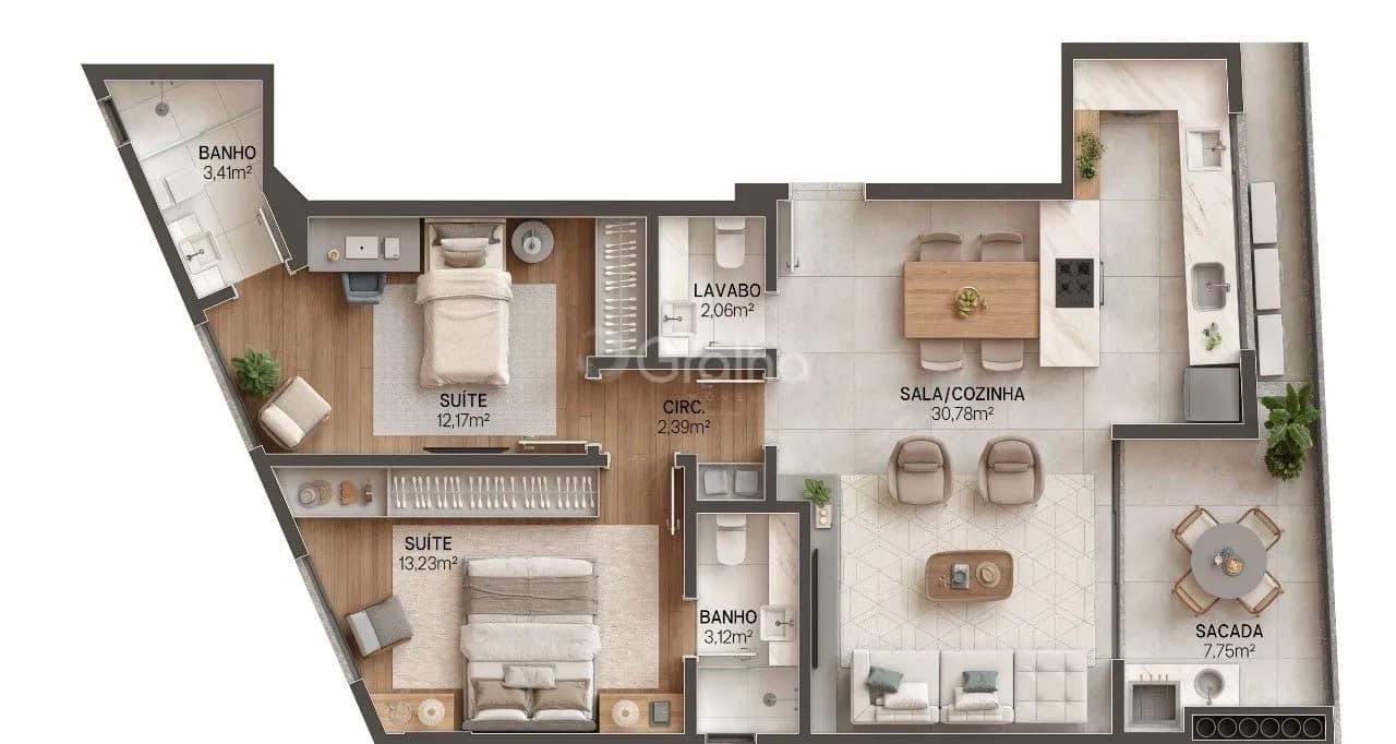 Apartamento para venda com 2 dormitórios em Centro com 87 m² — foto 4
