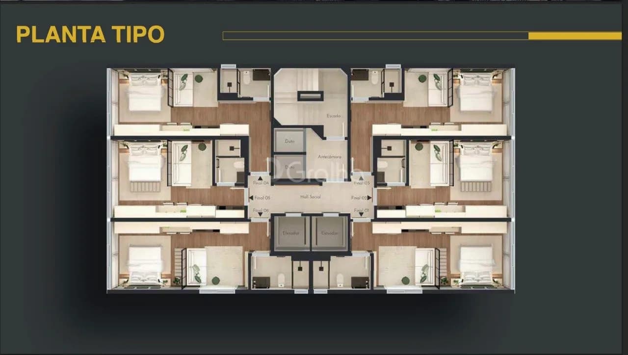 Apartamento para venda com 1 dormitório, em Centro com 30 m² — foto 3