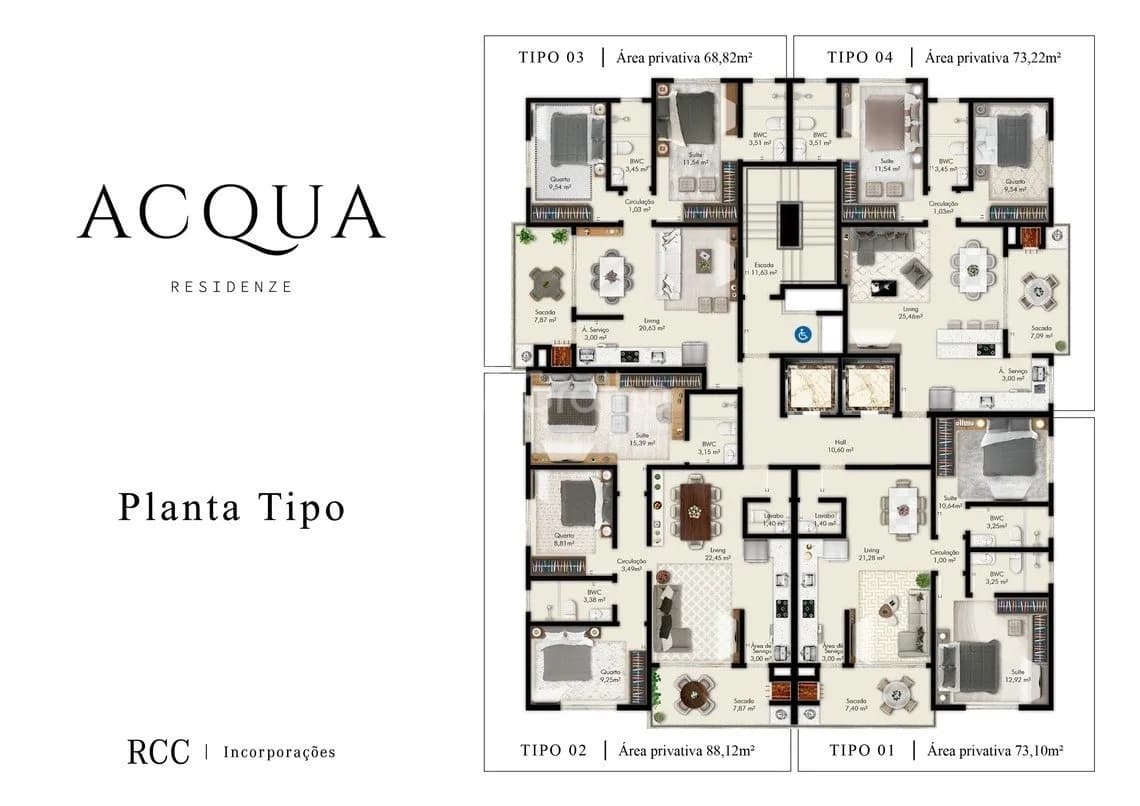 Apartamento para venda com 3 dormitórios em Pagani com 88 m² — foto 4