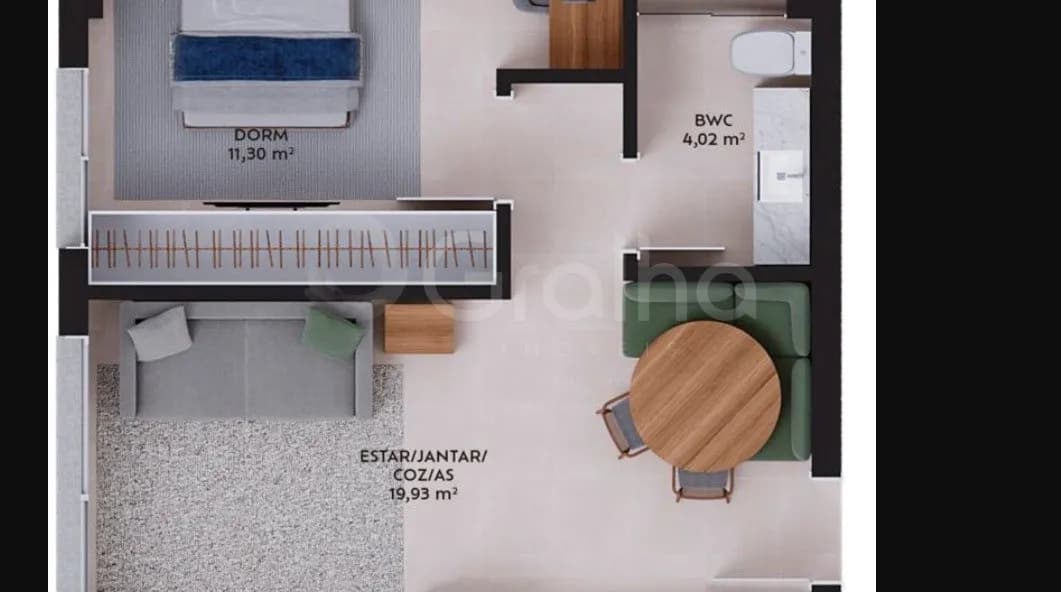 Apartamento para venda com 1 dormitório, em Pedra Branca com 42 m² — foto principal