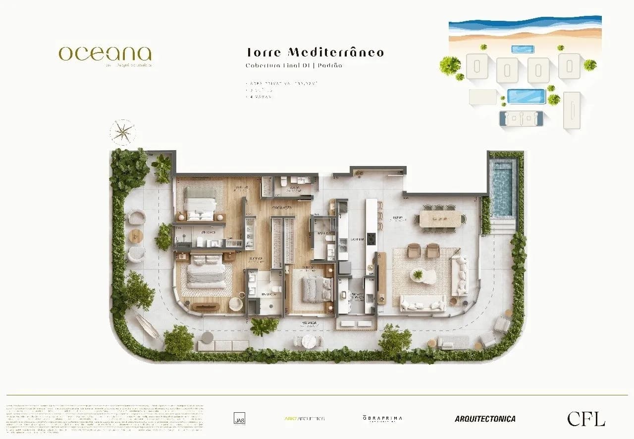 Cobertura para venda com 3 dormitórios em Jurerê com 289 m² — foto principal
