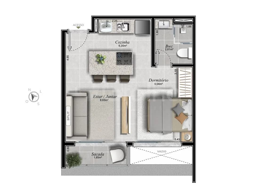 Estúdio para venda com 1 dormitório, em Rio Tavares com 33 m² — foto principal