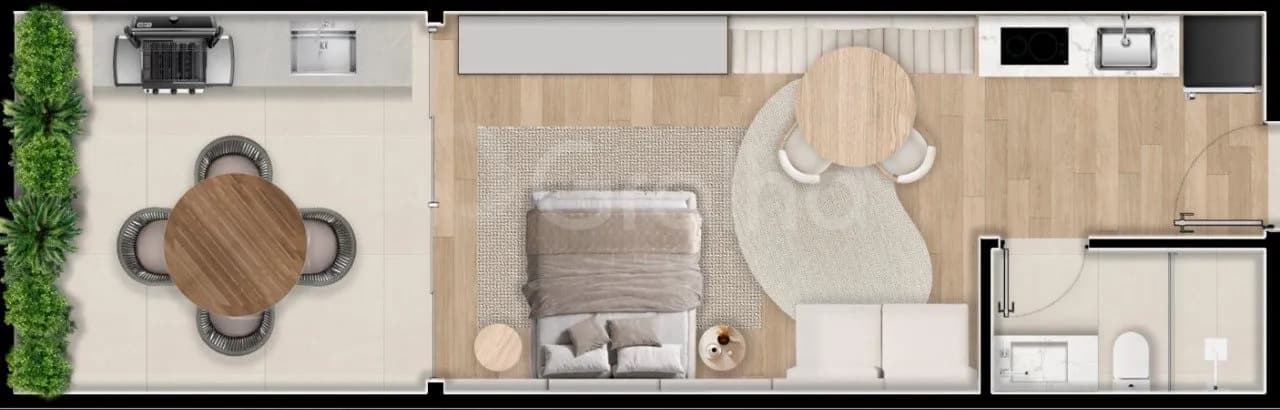 Apartamento garden para venda com 1 dormitório, em Jurerê com 70 m² — foto principal