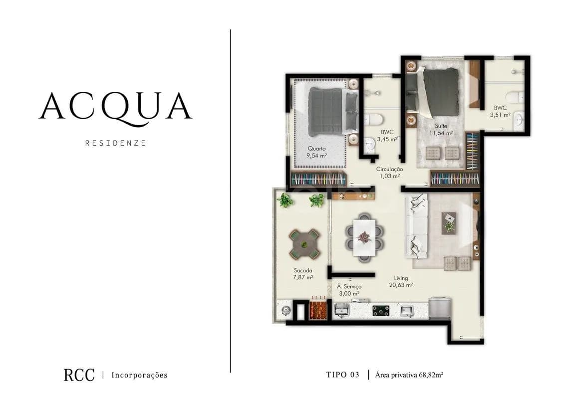 Apartamento para venda com 2 dormitórios em Pagani com 68 m² — foto 4