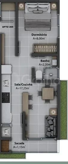 Apartamento para venda com 1 dormitório, em Ribeirão da Ilha com 49 m² — foto 4