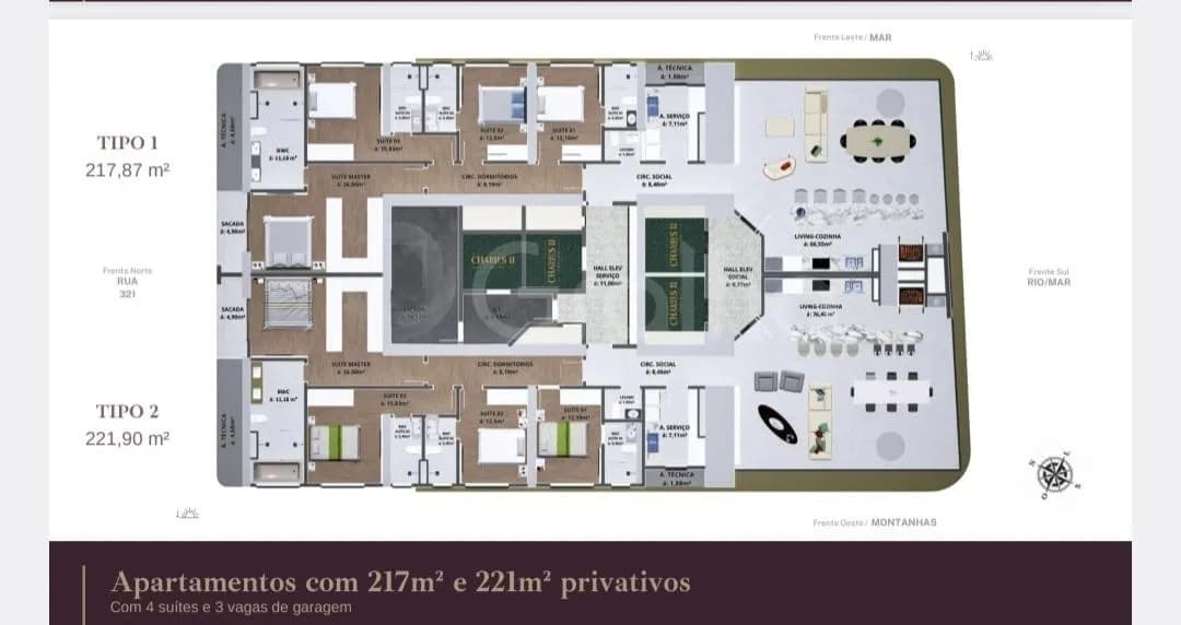 Apartamento para venda com 4 dormitórios em Meia Praia com 200 m² — foto 4