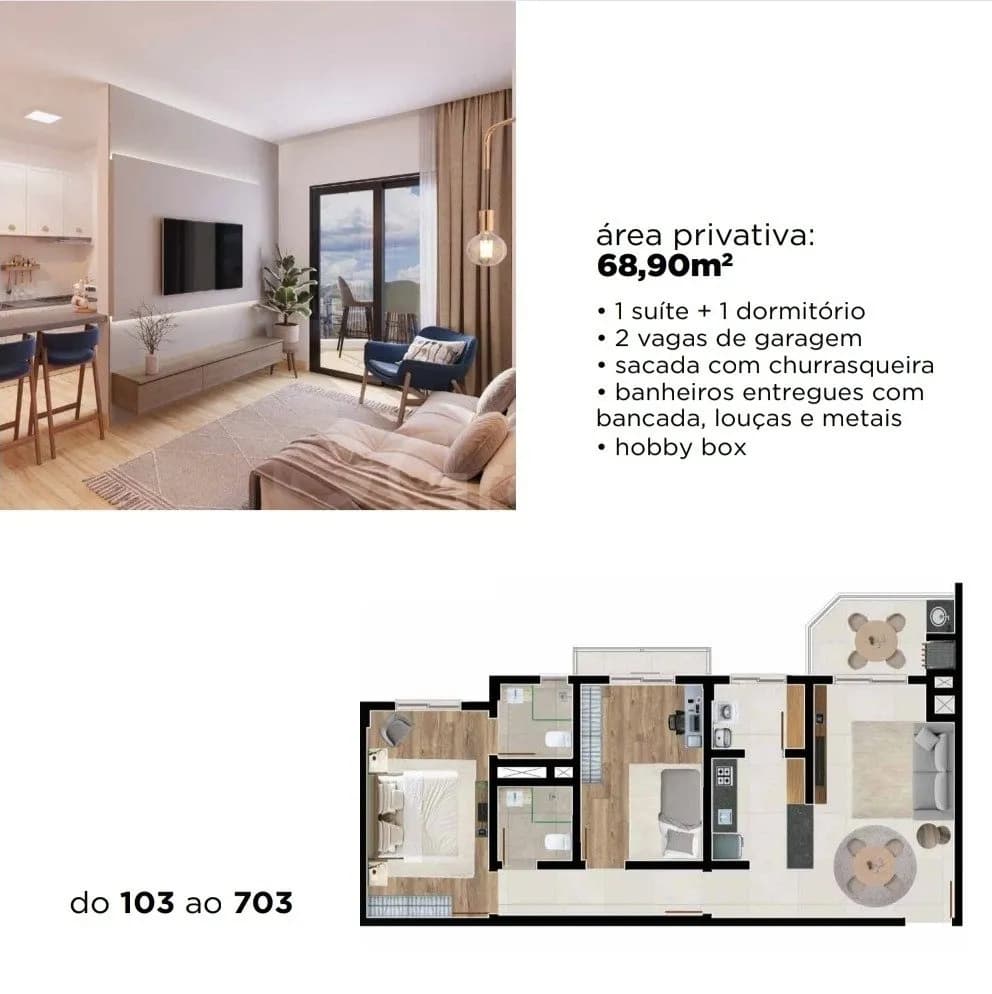 Apartamento para venda com 2 dormitórios em Capoeiras com 68 m² — foto 4