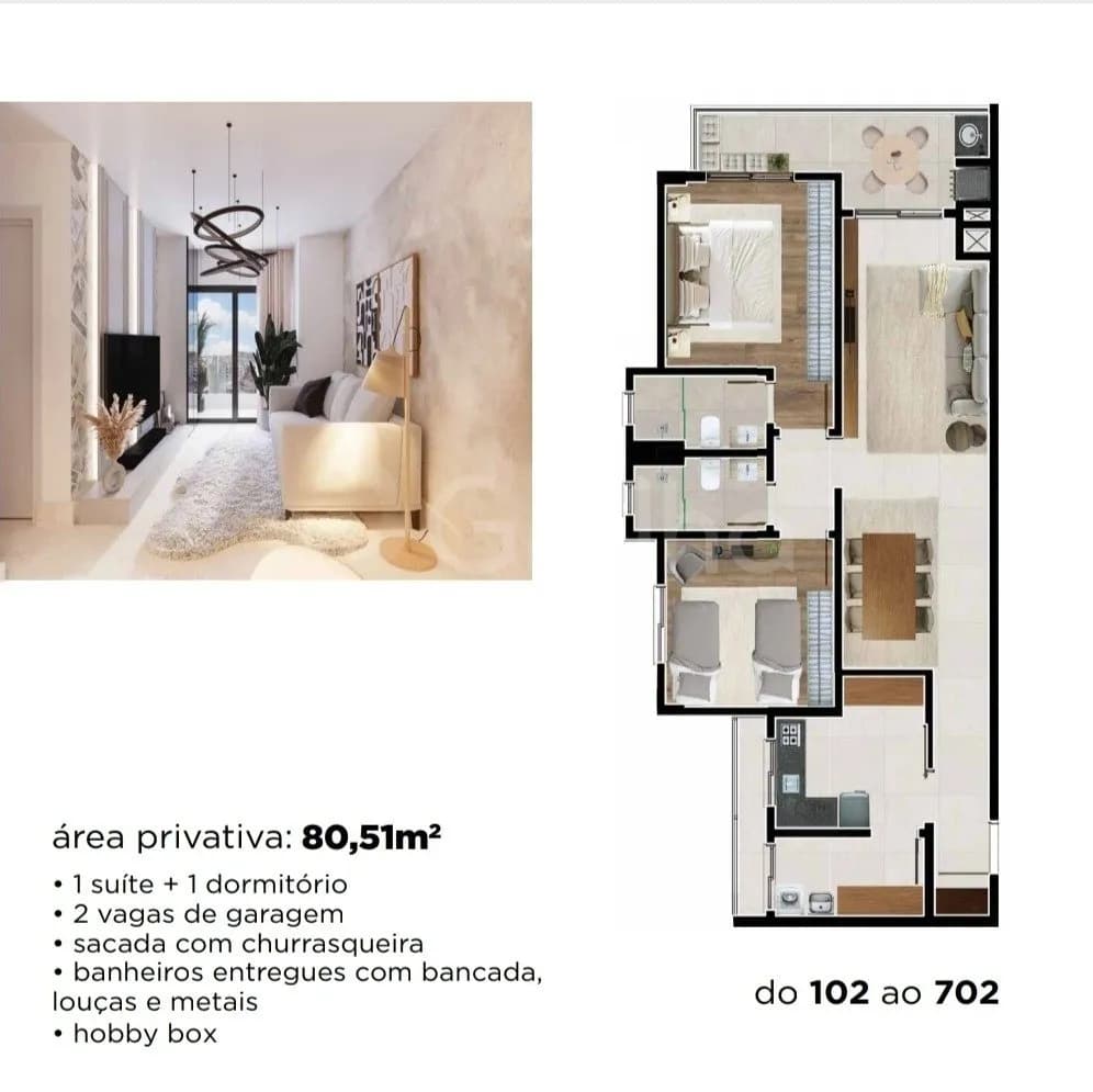 Apartamento para venda com 2 dormitórios em Capoeiras com 80 m² — foto 5