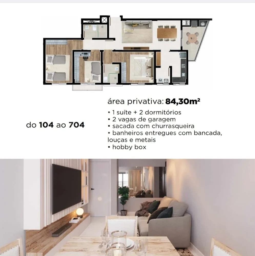 Apartamento para venda com 3 dormitórios em Capoeiras com 84 m² — foto 4
