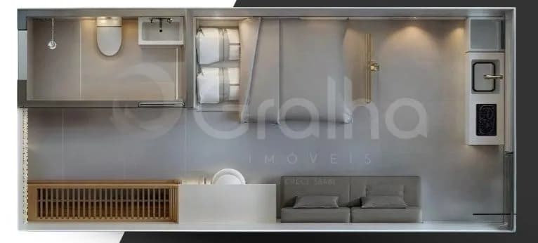 Estúdio para venda com 1 dormitório, em Centro com 23 m² — foto 2